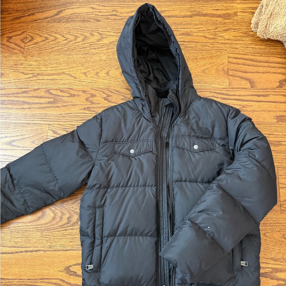 The North Face Girls Black Hooded Puffer Jacket